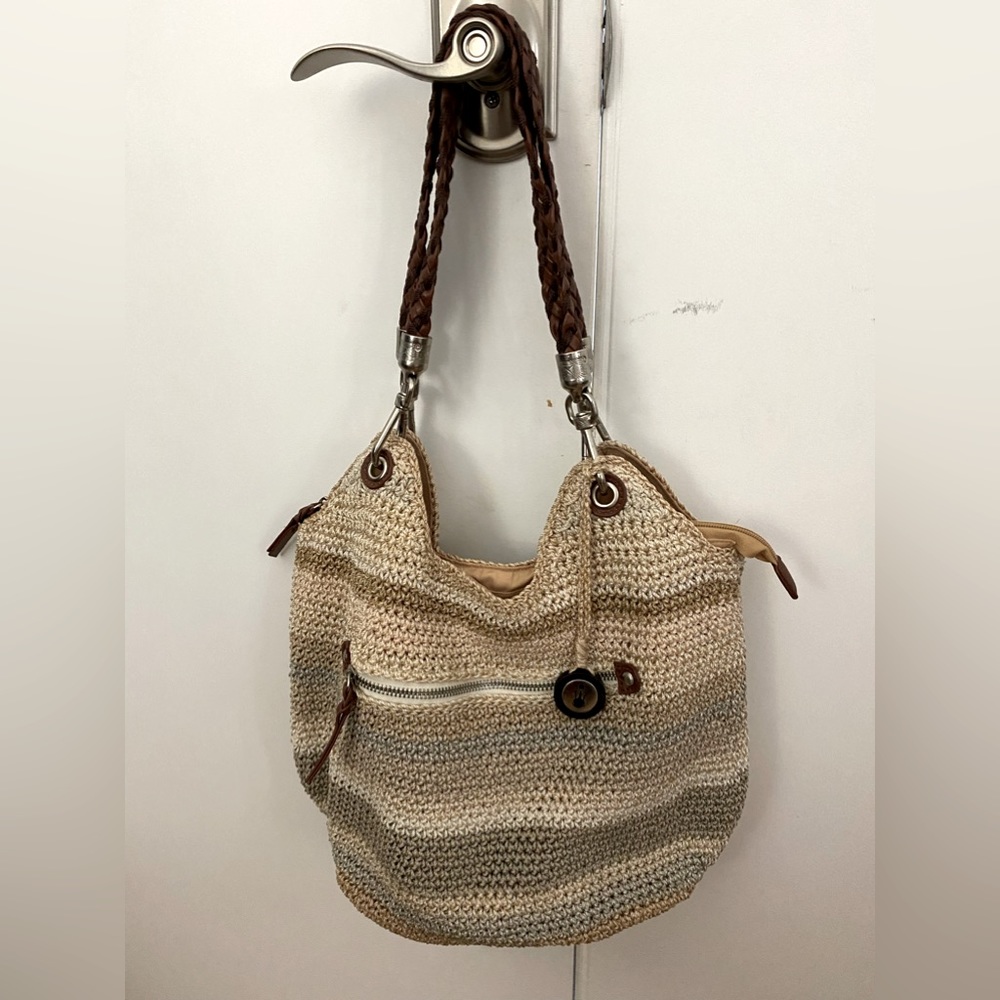 The Sak Neutral Color Braided Handle Bag VGUC